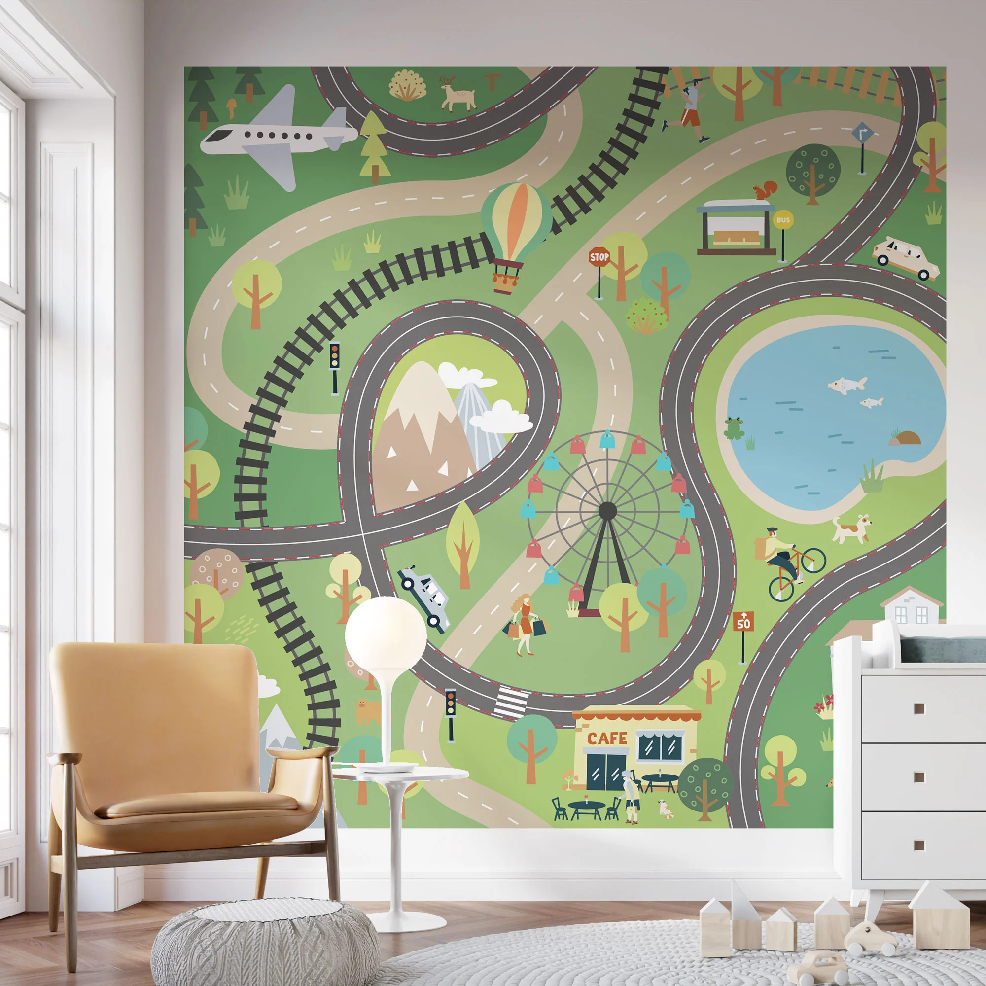 Kindertapete Spielstraße Landschaft - Image 3