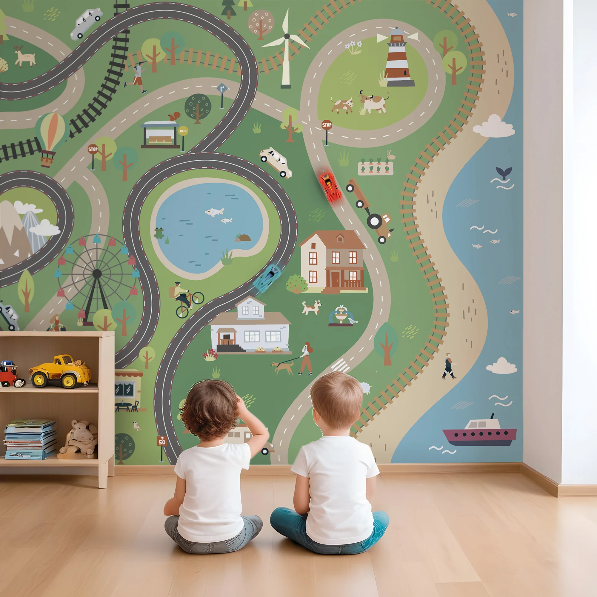 Kindertapete Spielstraße Landschaft - Image 5