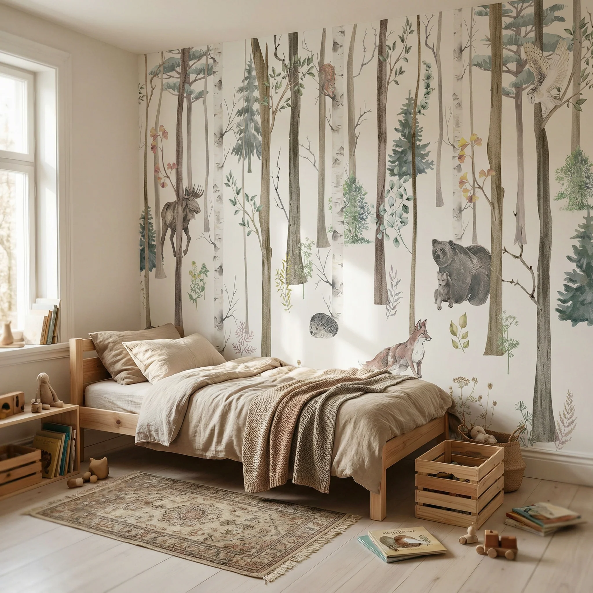 Kinder­tapete Wald­tiere Aquarell - Image 3