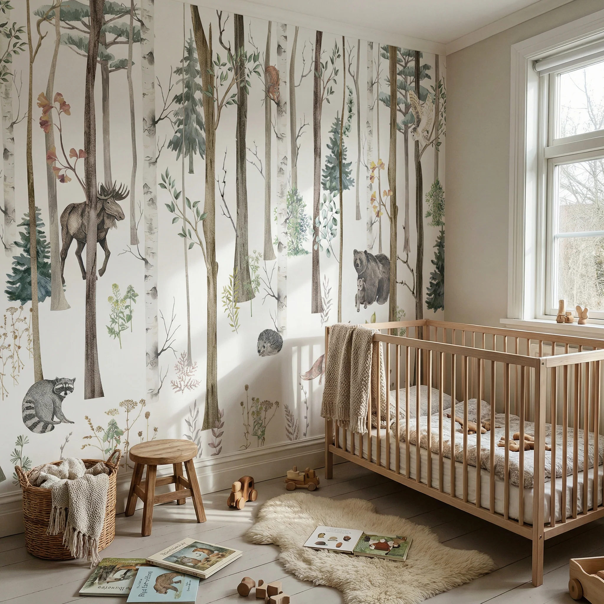 Kinder­tapete Wald­tiere Aquarell - Image 4