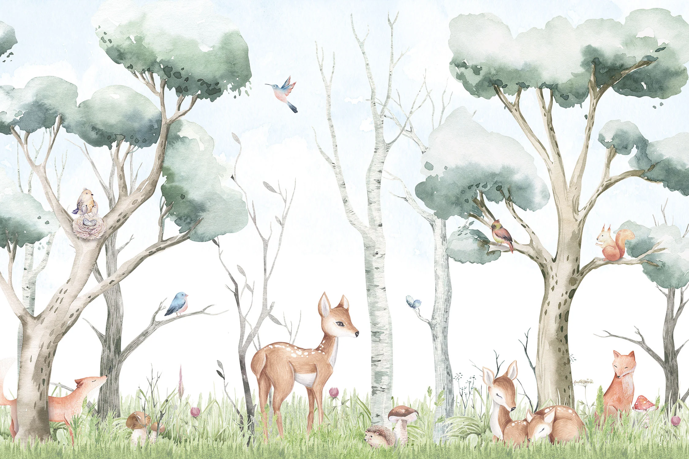 Kinder­tapete Wald­tiere Landschaft - Image 6