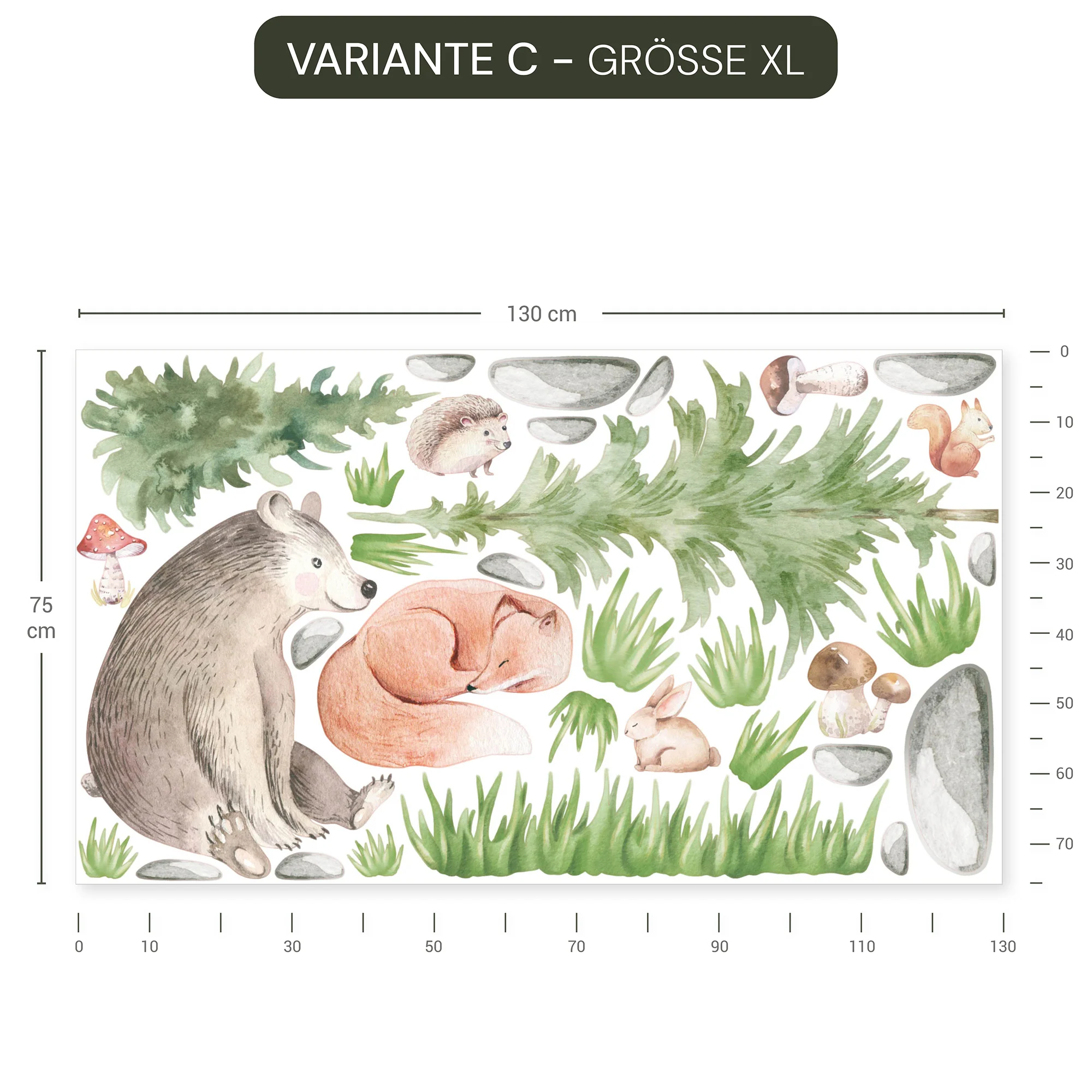 Kreativset Wald­tiere Land­schaft - Tape­te & 3 Stick­erbö­gen - Image 5
