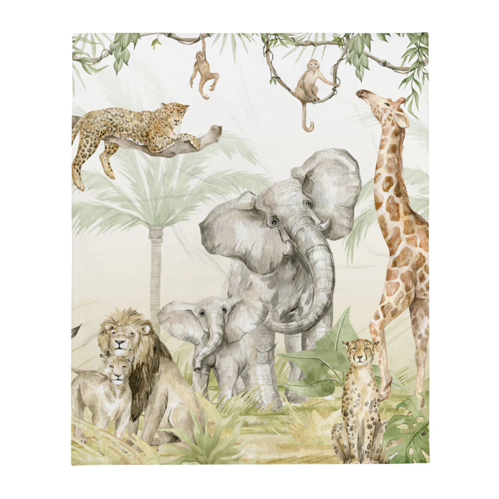 Kuscheldecke Safari Aquarell - Image 4