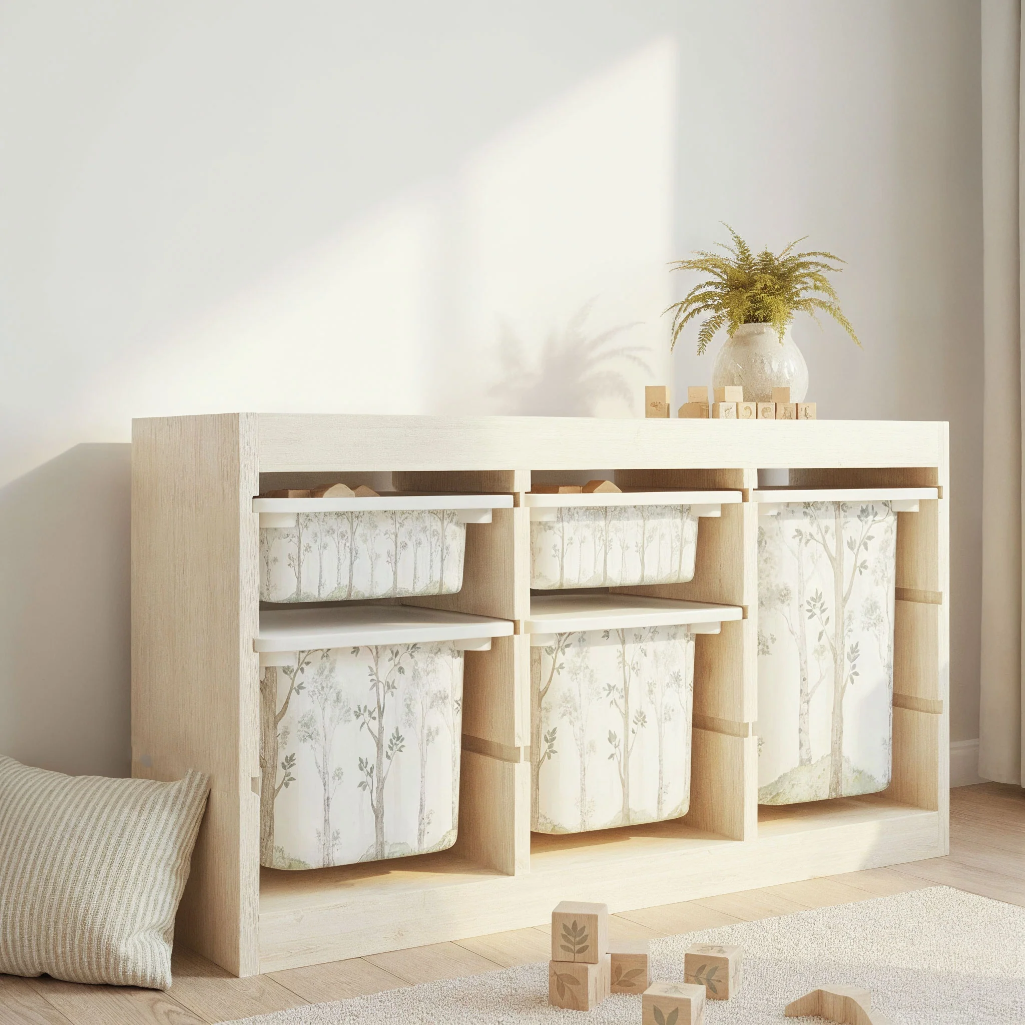Möbelfolie für IKEA Trofast - Birkenwald Aquarell - Image 3