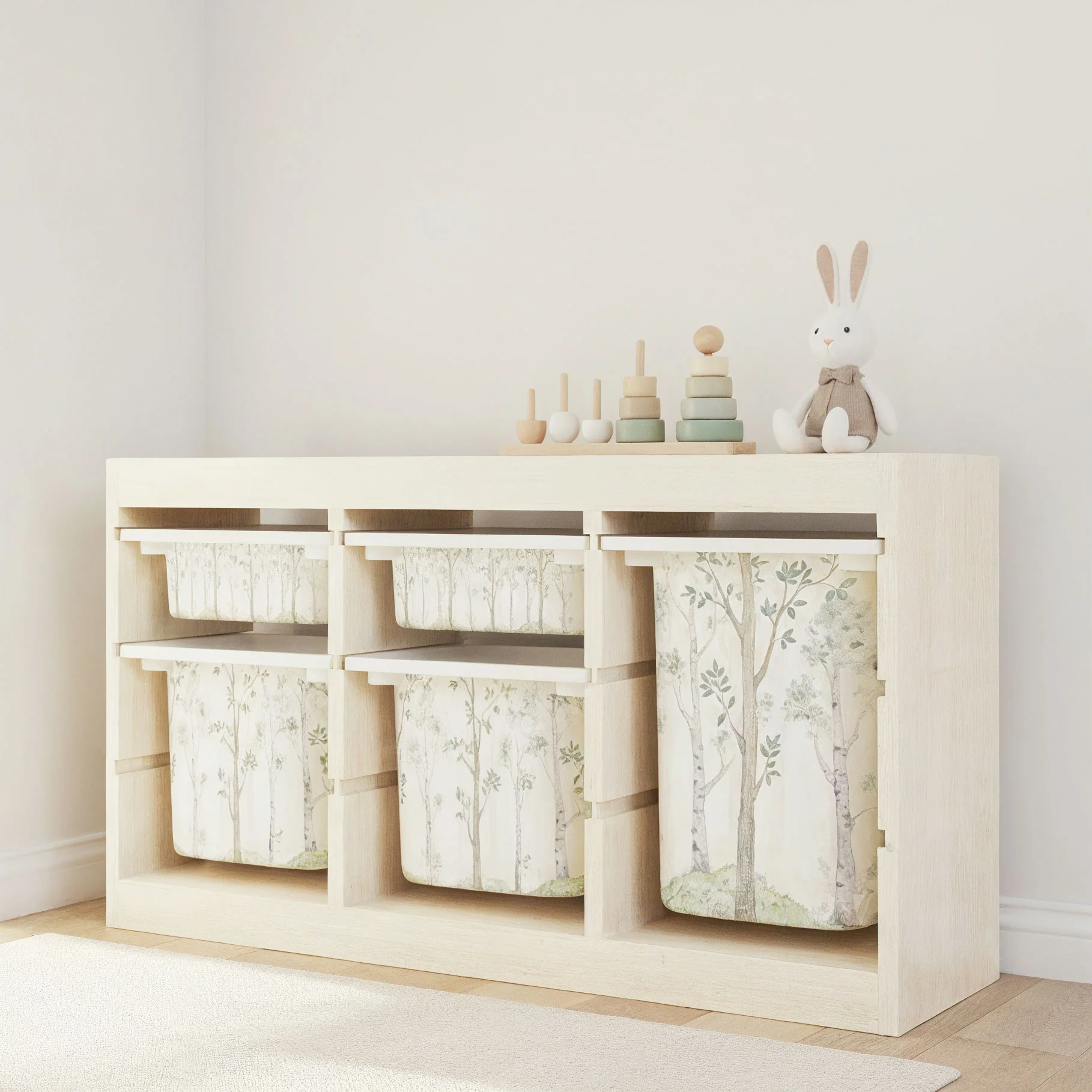 Möbelfolie für IKEA Trofast - Birkenwald Aquarell - Image 4