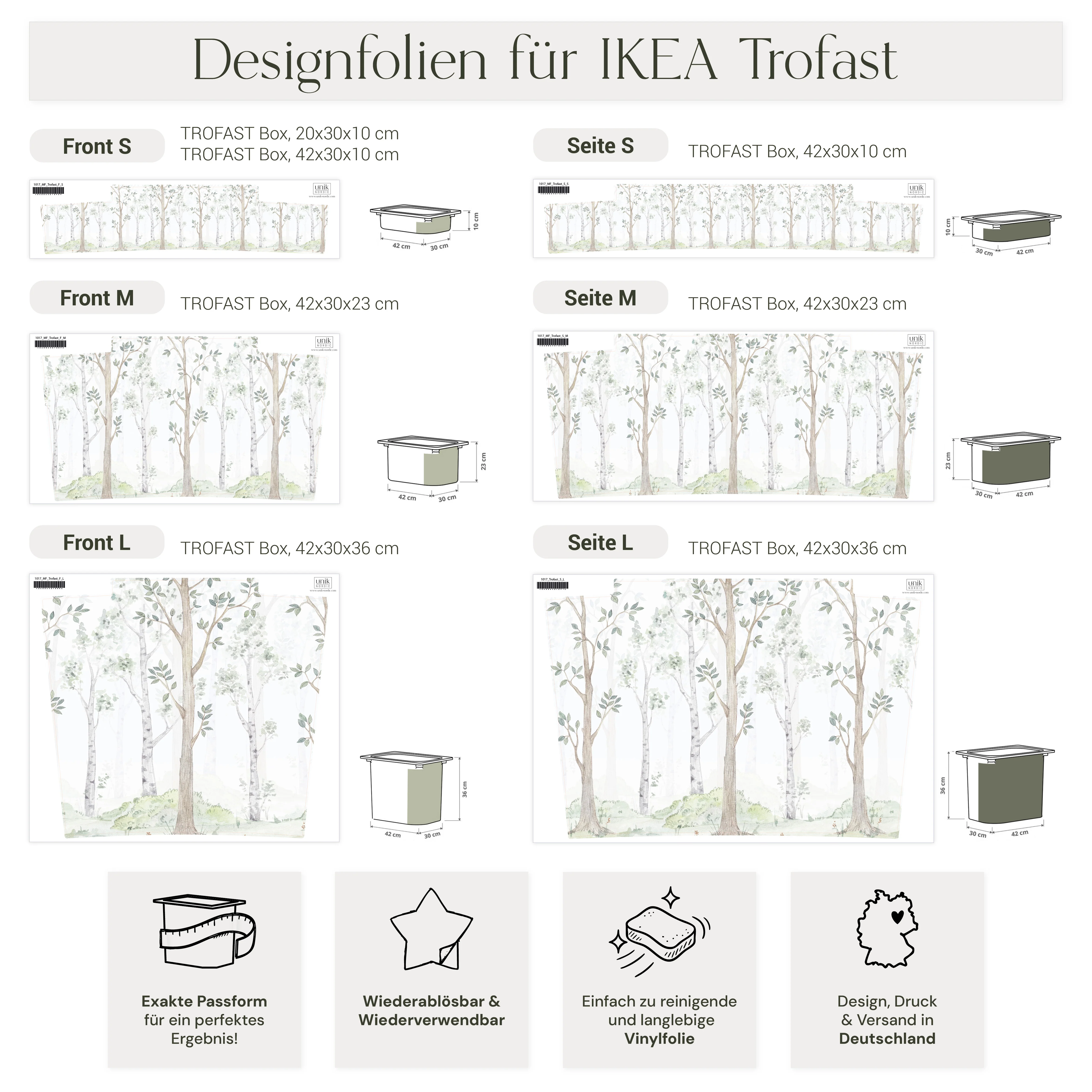 Möbelfolie für IKEA Trofast - Birkenwald Aquarell - Image 5