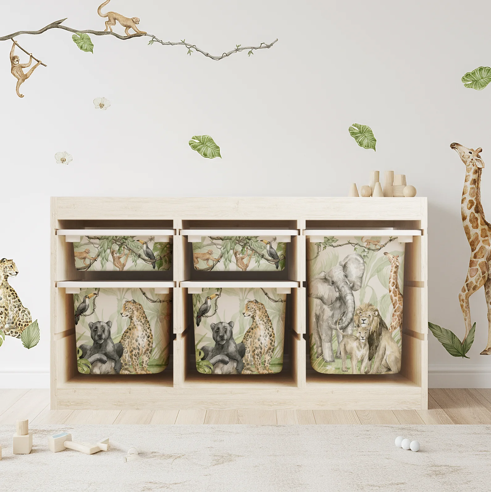 Möbelfolie für IKEA Trofast - Safari Aquarell - Image 3