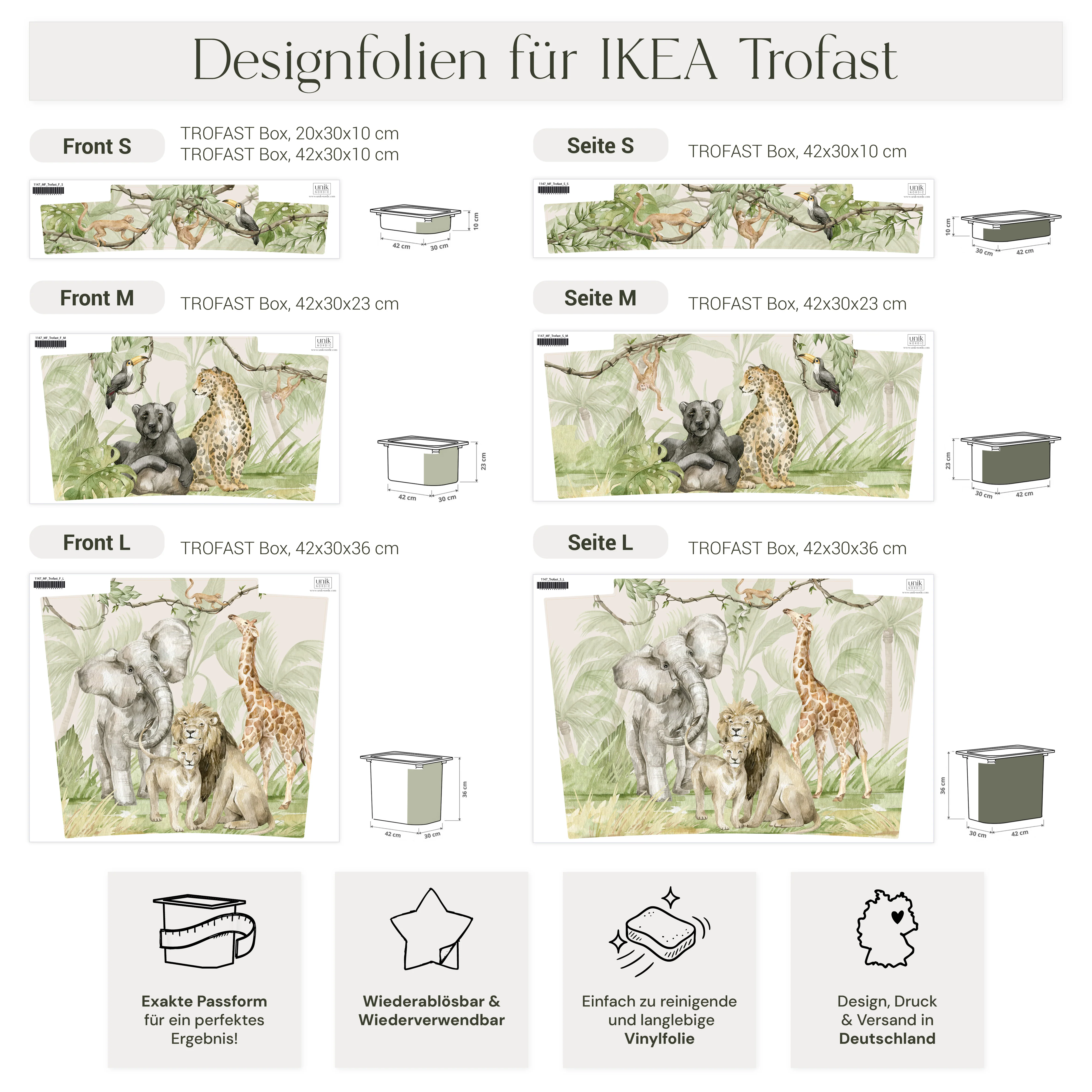 Möbelfolie für IKEA Trofast - Safari Aquarell - Image 7