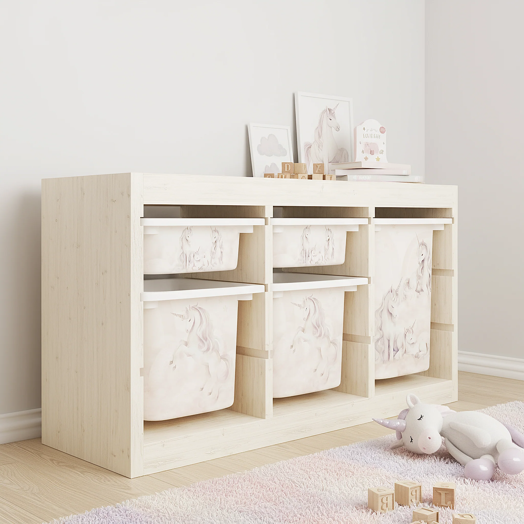 Möbelfolie für IKEA Trofast - Traumhafte Einhornwelt - Image 3