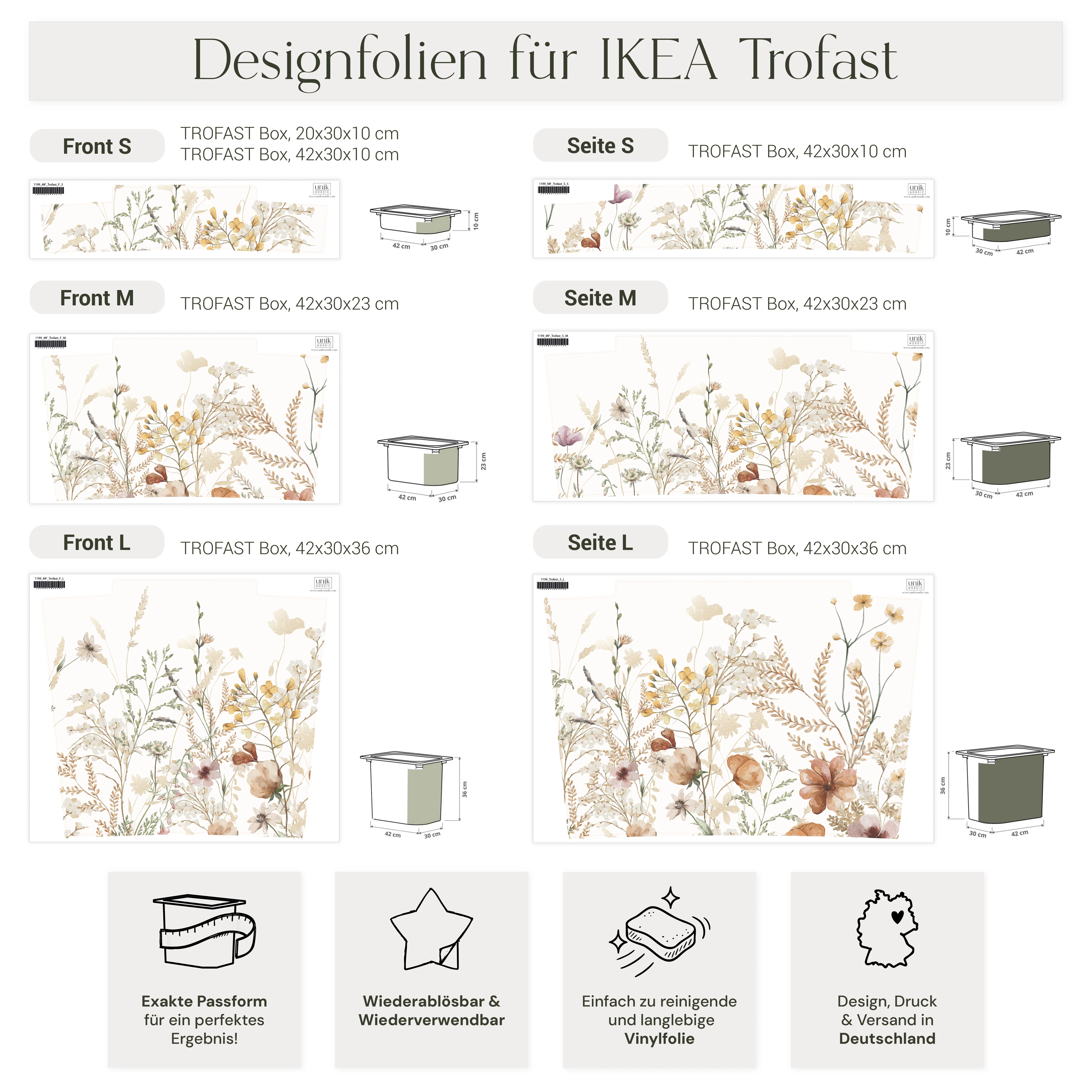 Möbelfolie für IKEA Trofast - Vintage Flower Border - Image 8