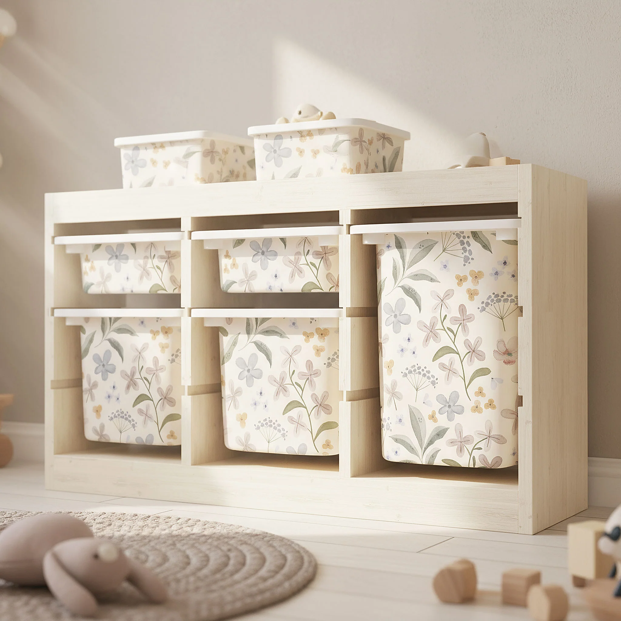Möbelfolie für IKEA Trofast - Zarte Blütenwelt - Image 3