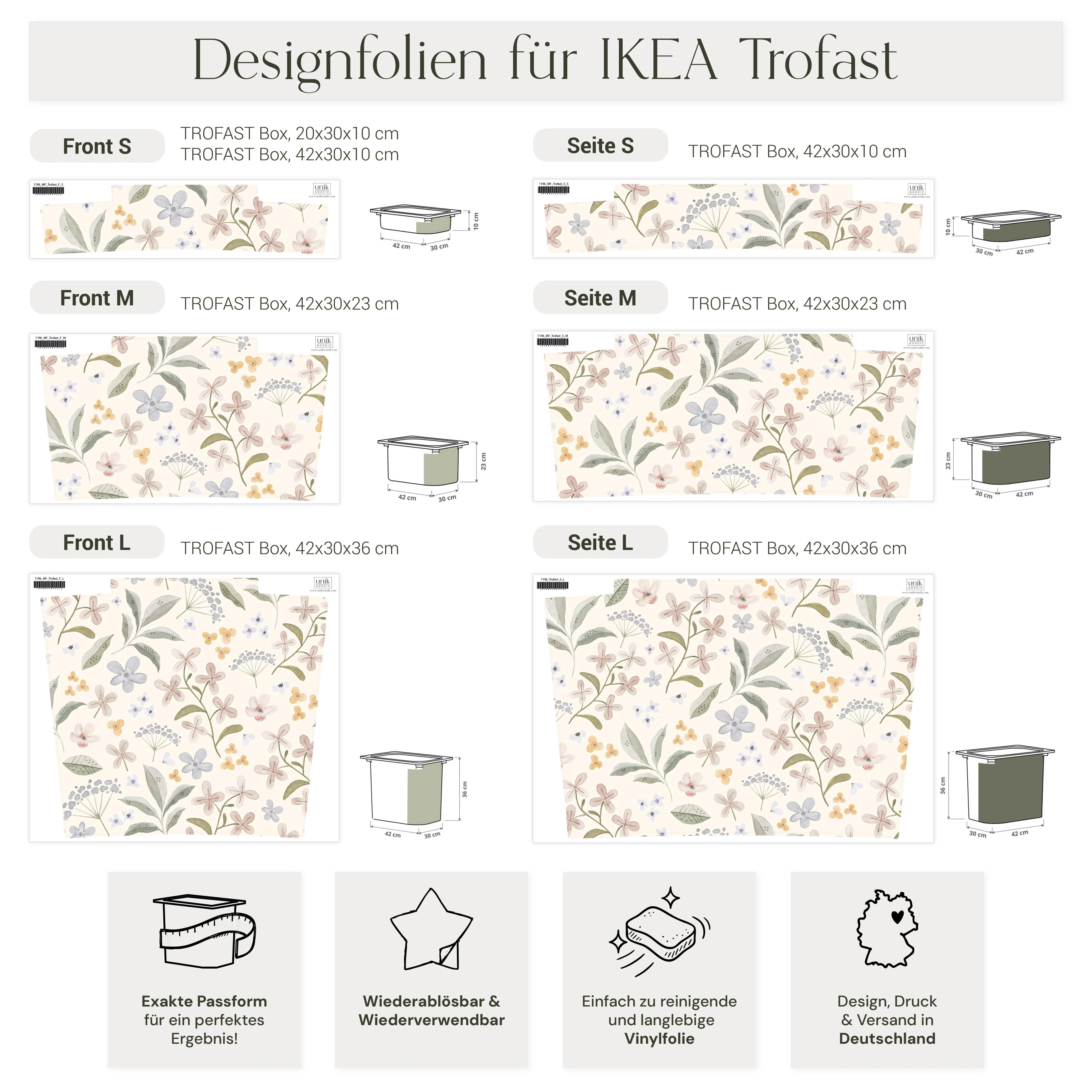 Möbelfolie für IKEA Trofast - Zarte Blütenwelt - Image 6