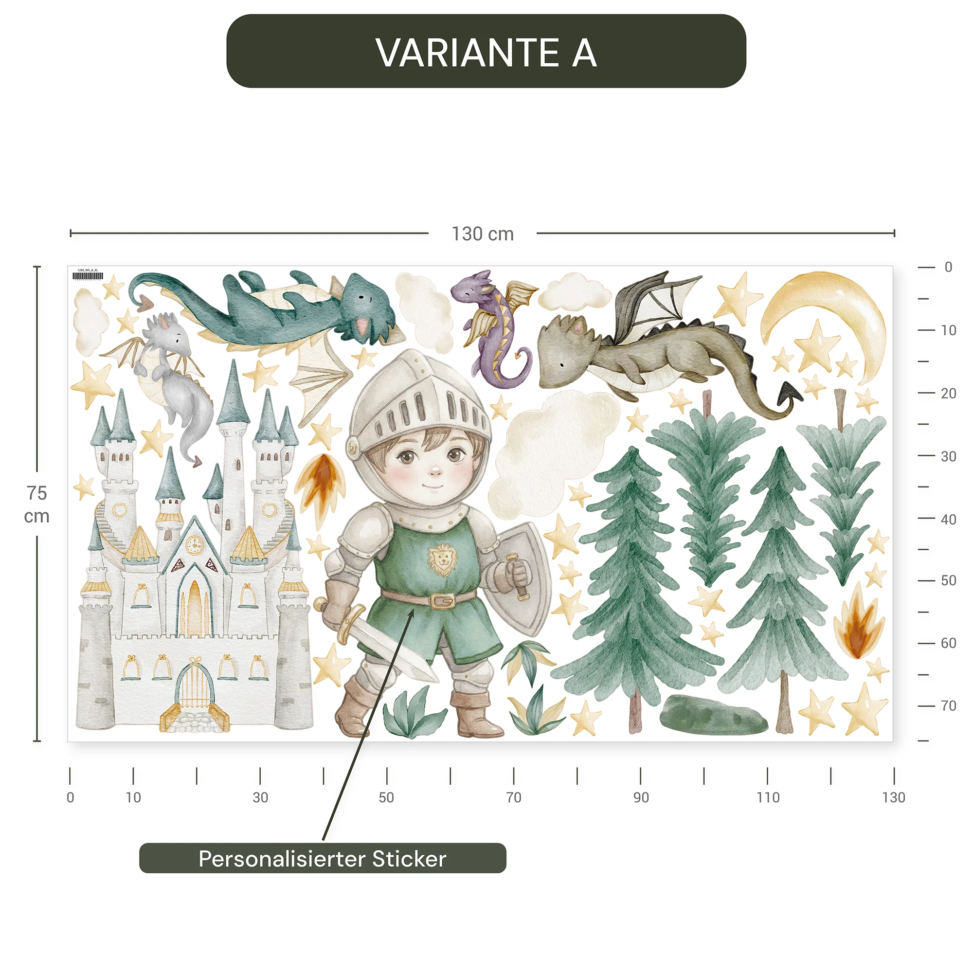Personalisierte Wandsticker Drachenwald - Image 7