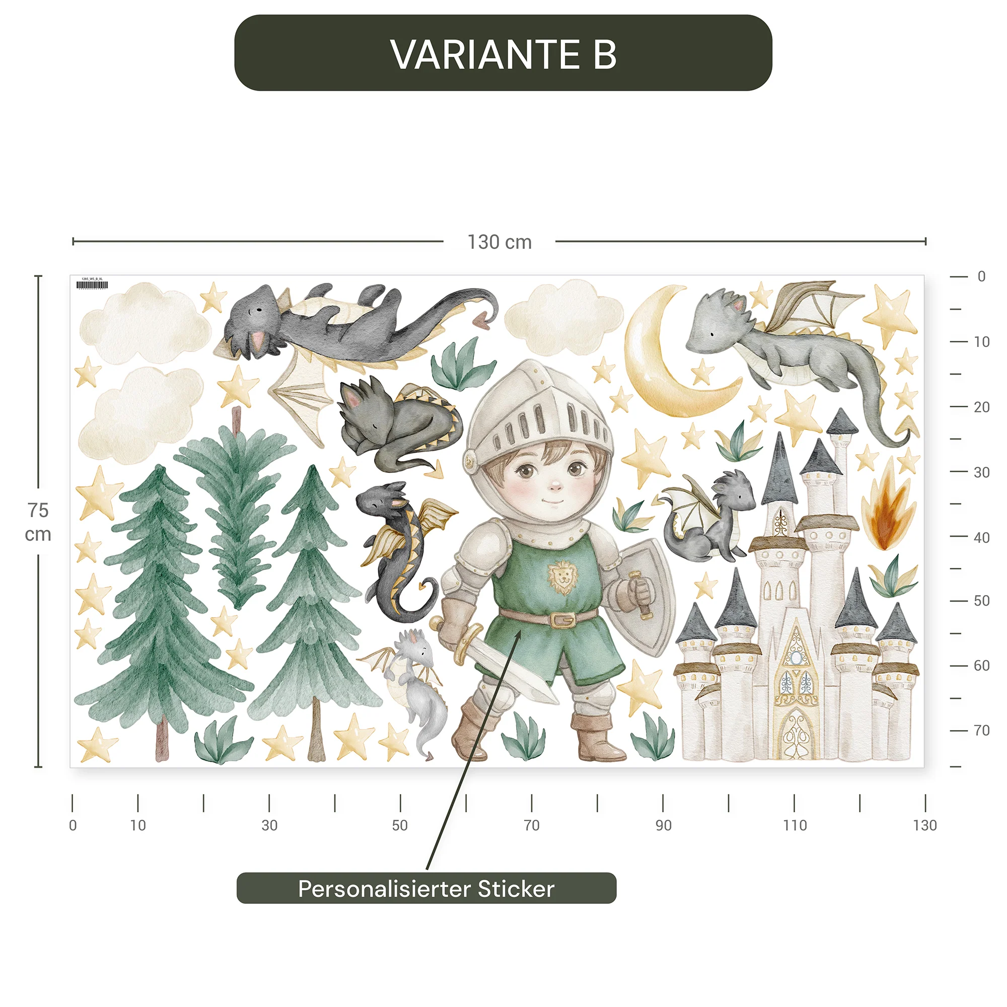 Personalisierte Wandsticker Drachenwald - Image 8