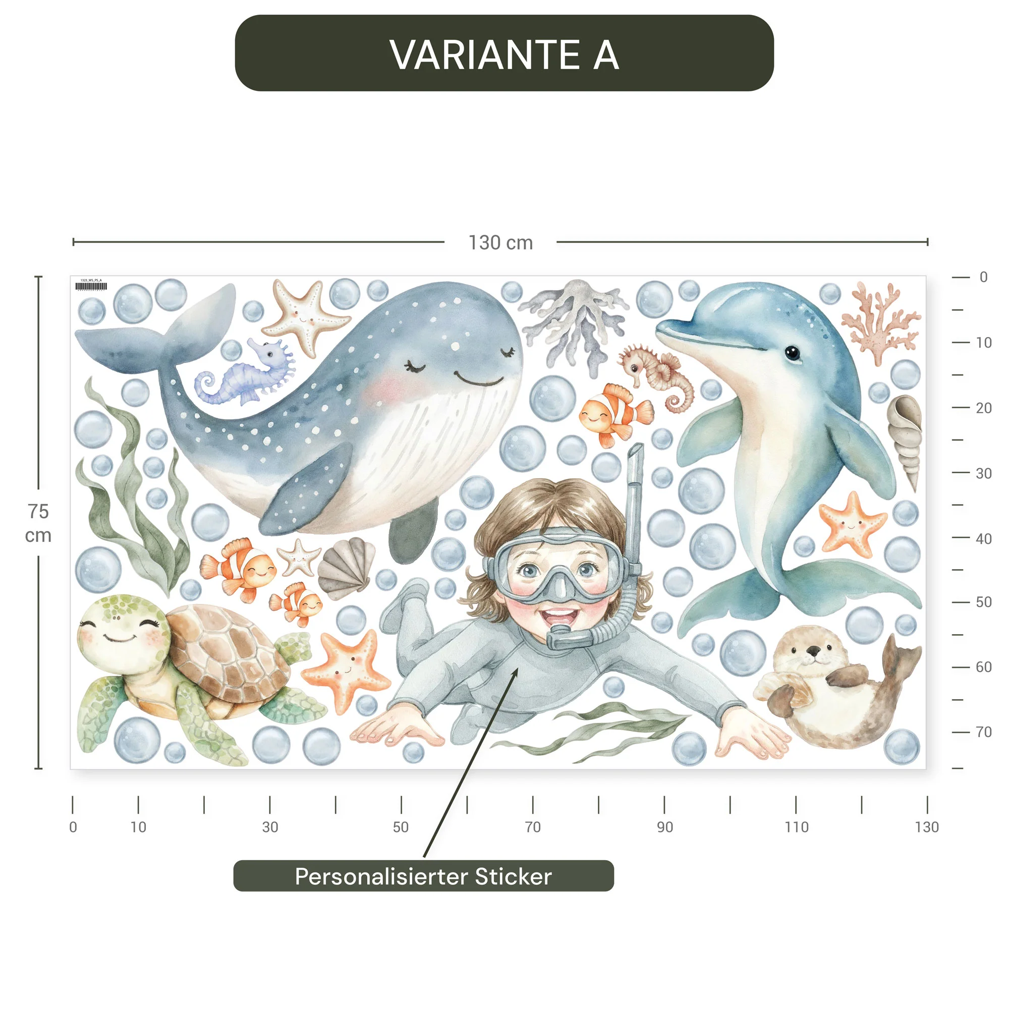 Personalisierte Wandsticker Ocean Friends - Image 7