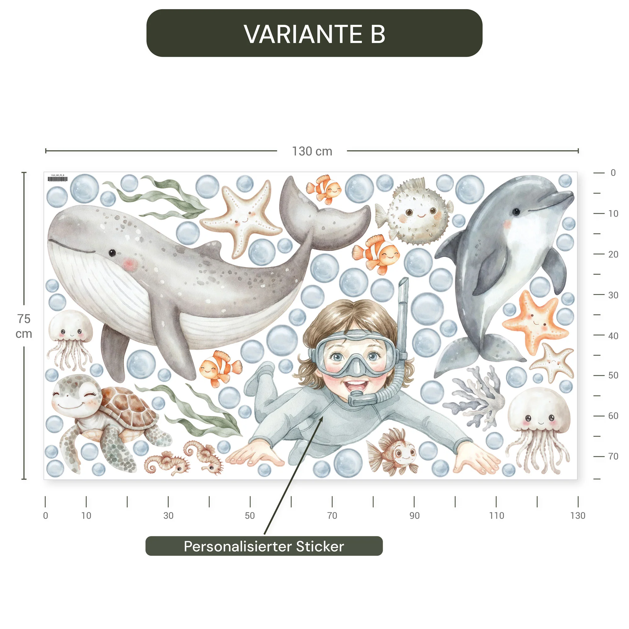 Personalisierte Wandsticker Ocean Friends - Image 8
