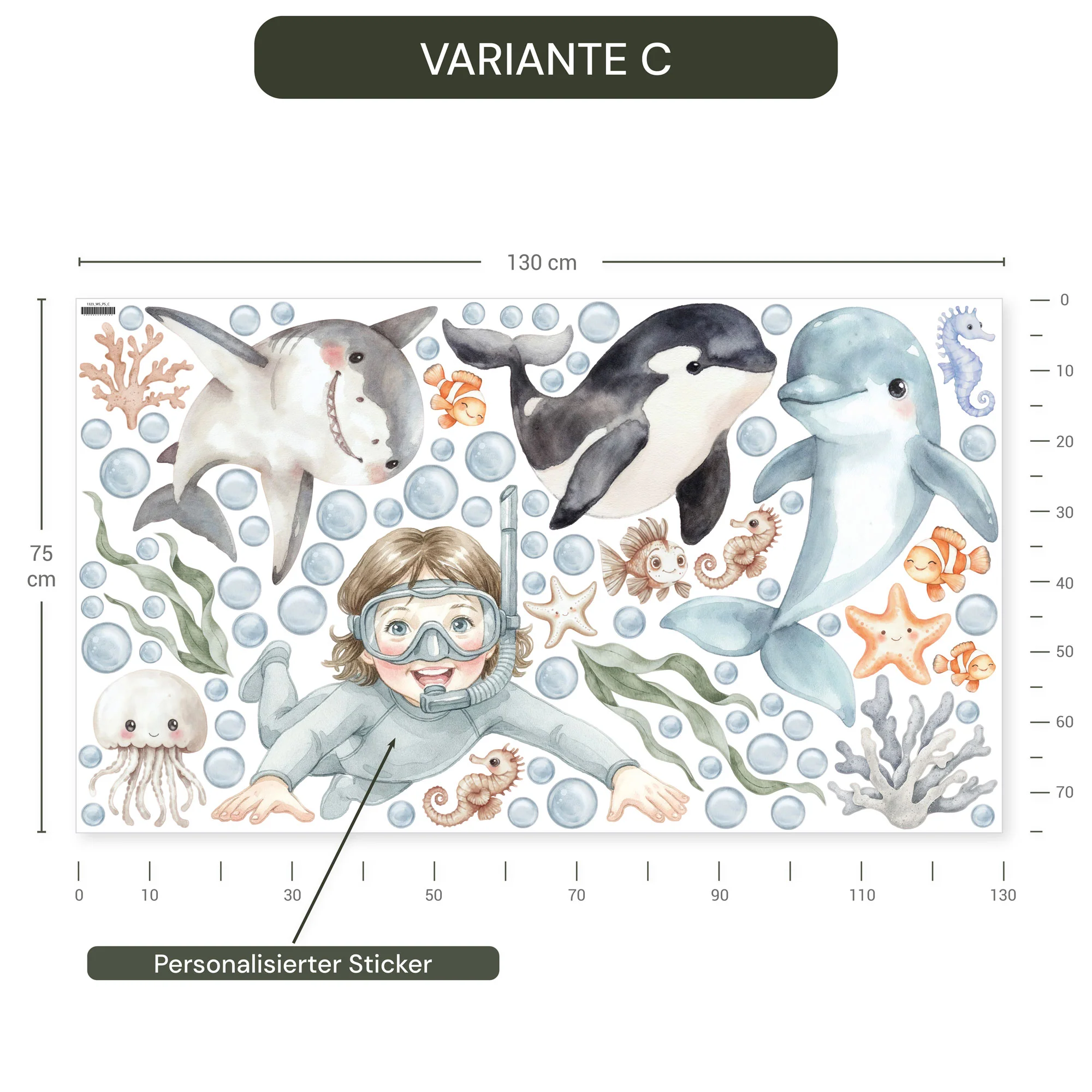 Personalisierte Wandsticker Ocean Friends - Image 9