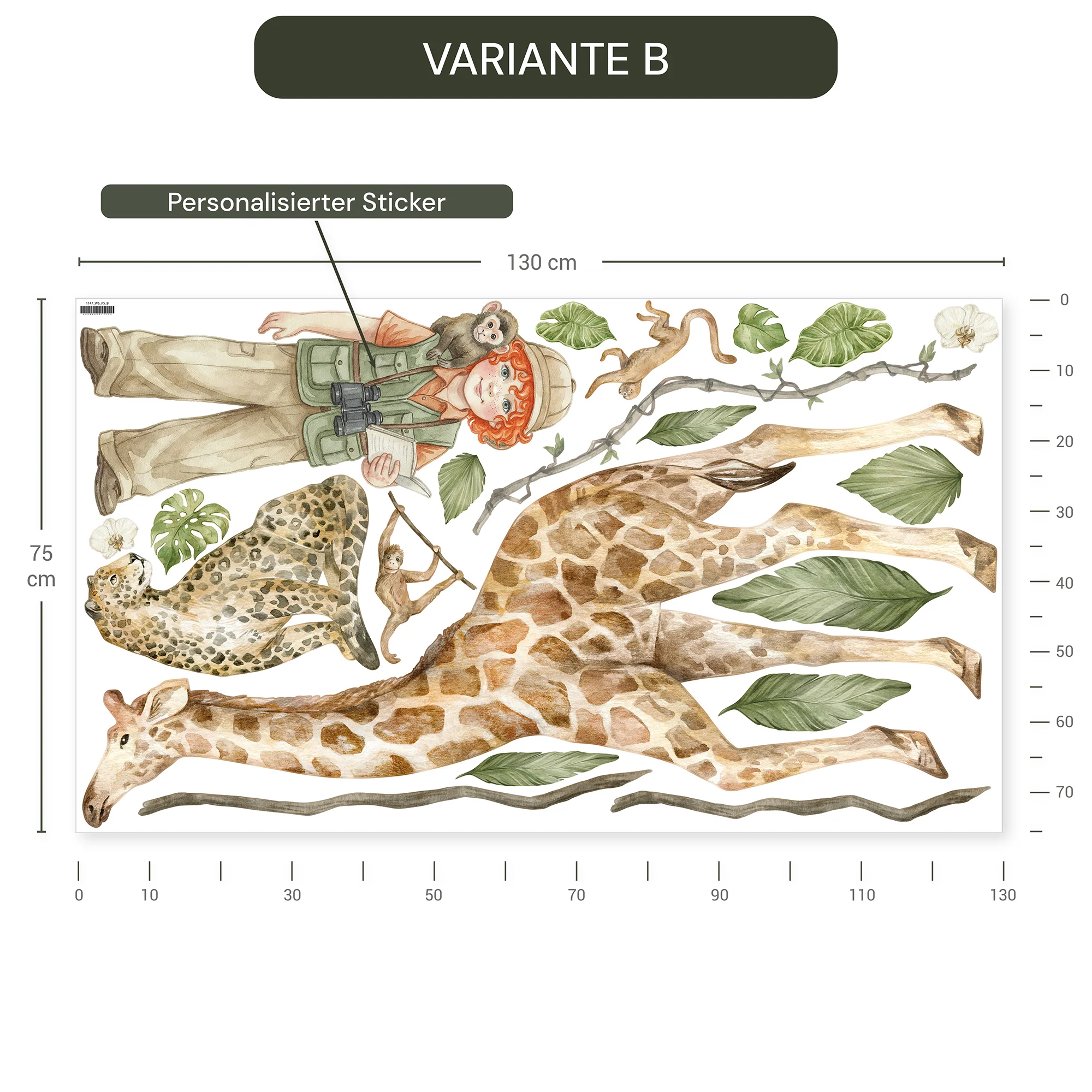 Personalisierte Wandsticker Safari Aquarell - Image 6
