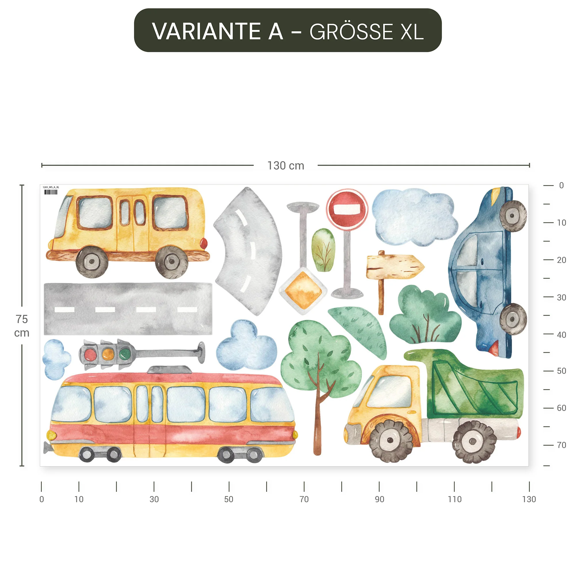 Wandsticker Fahrzeuge Aquarell - Image 8