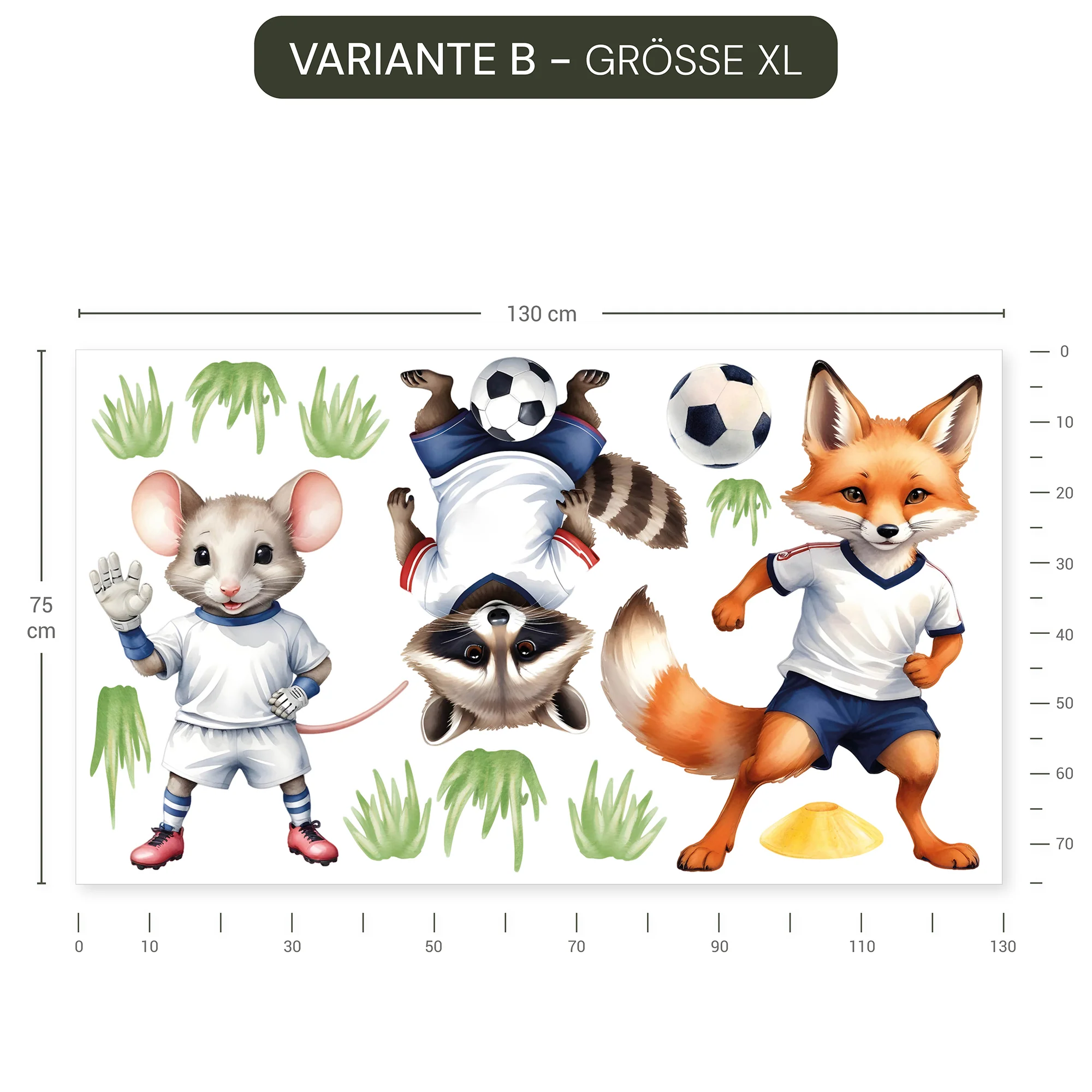 Wandsticker Fußball Waldtiere - Image 12