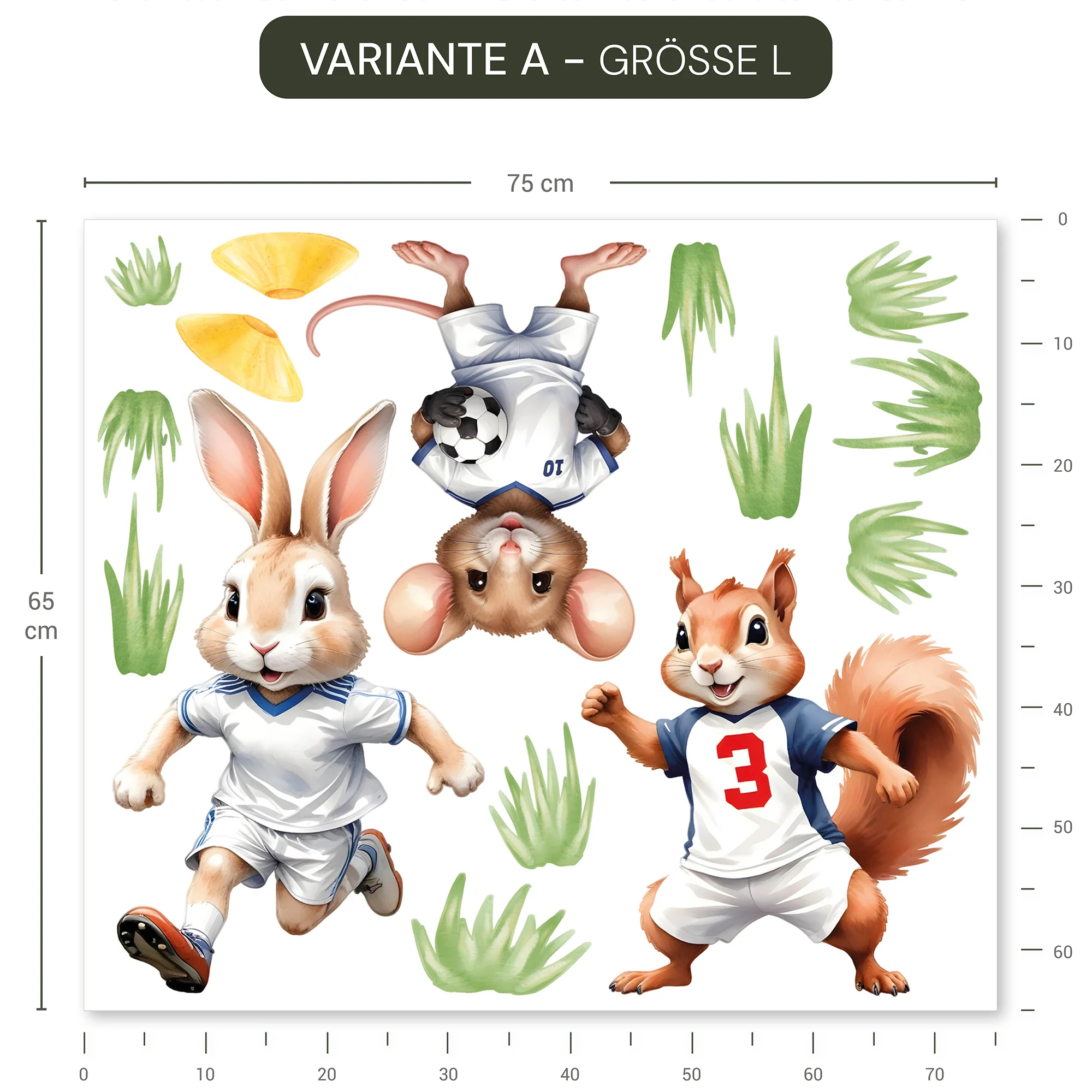 Wandsticker Fußball Waldtiere - Image 5