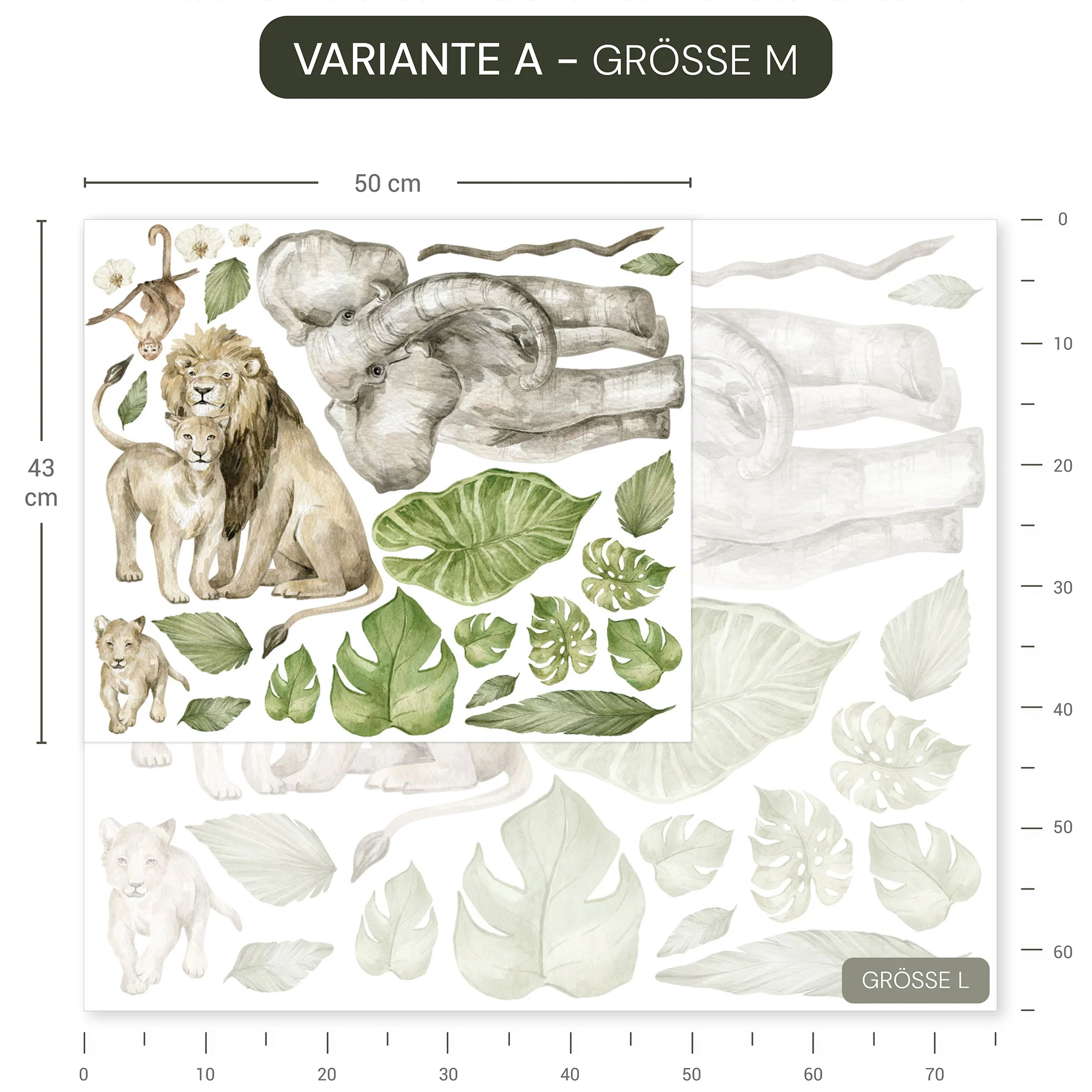 Wandsticker Safari Aquarell - Image 5