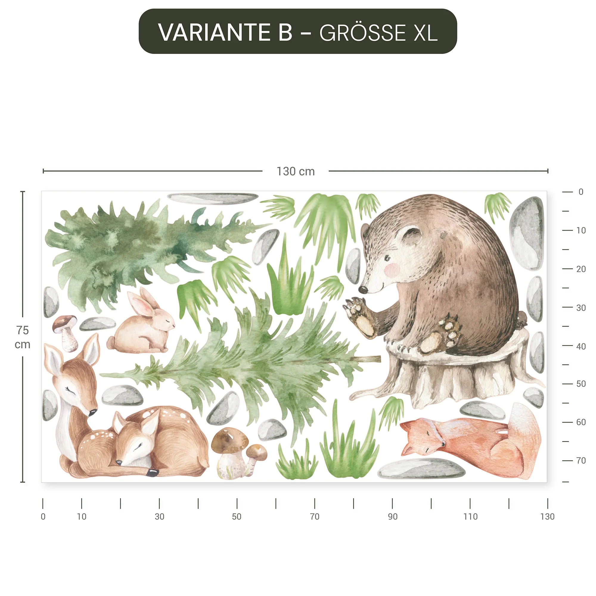 Wandsticker Waldtiere Landschaft - Image 10