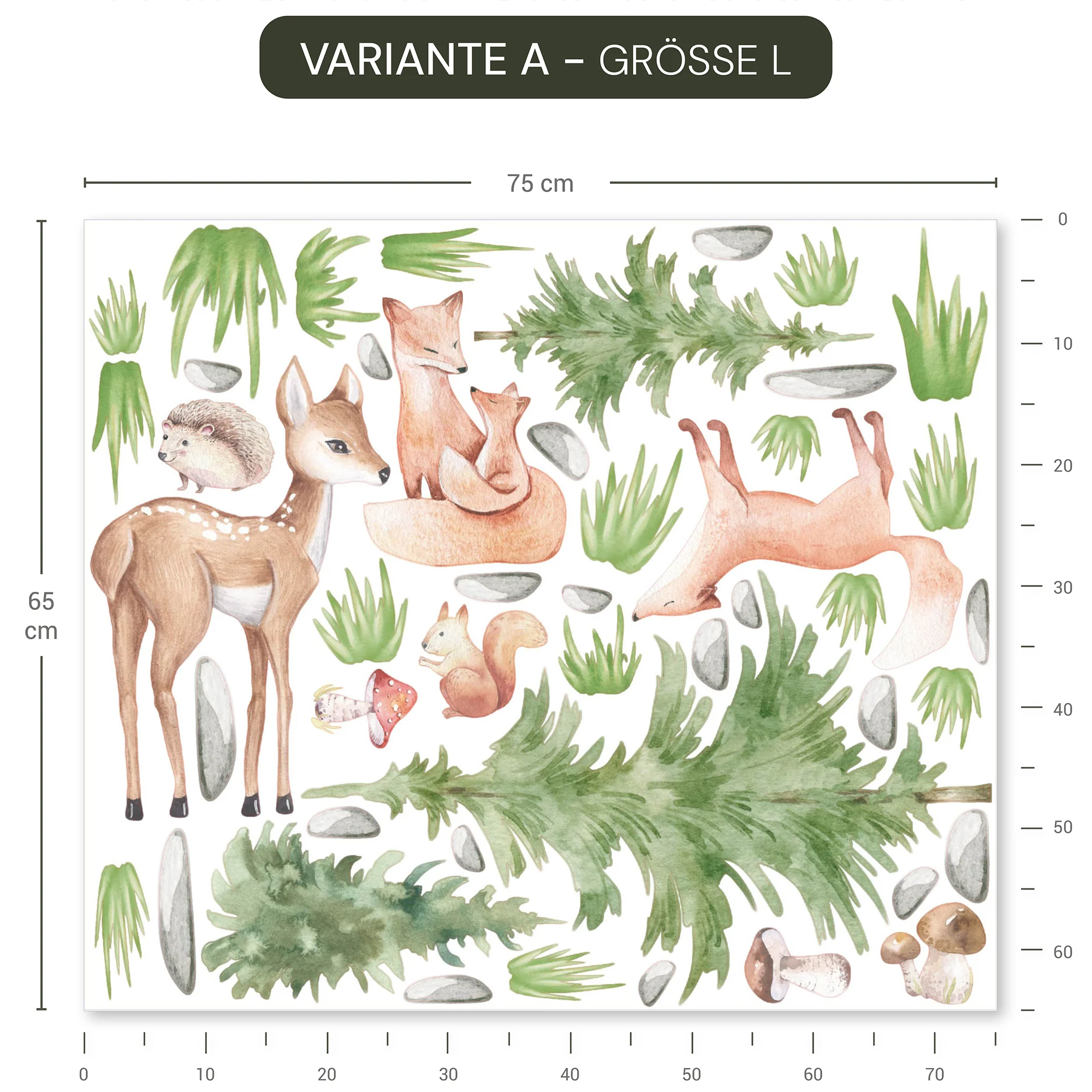 Wandsticker Waldtiere Landschaft - Image 5