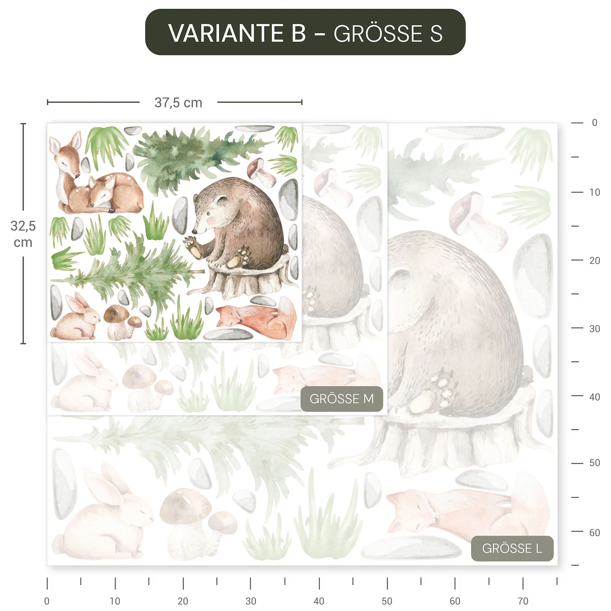 Wandsticker Waldtiere Landschaft - Image 7