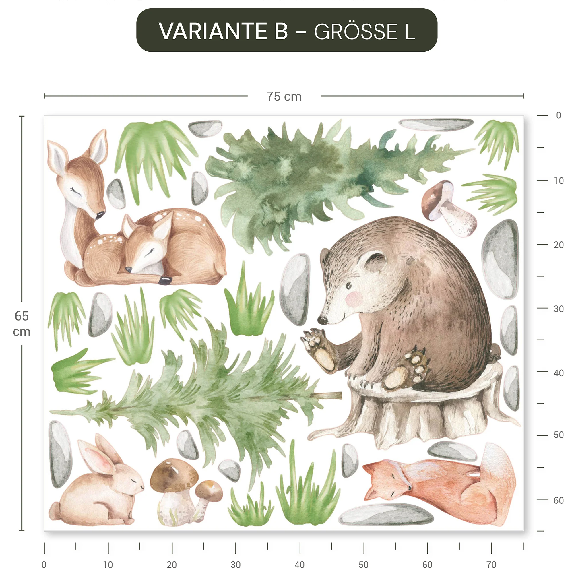Wandsticker Waldtiere Landschaft - Image 9