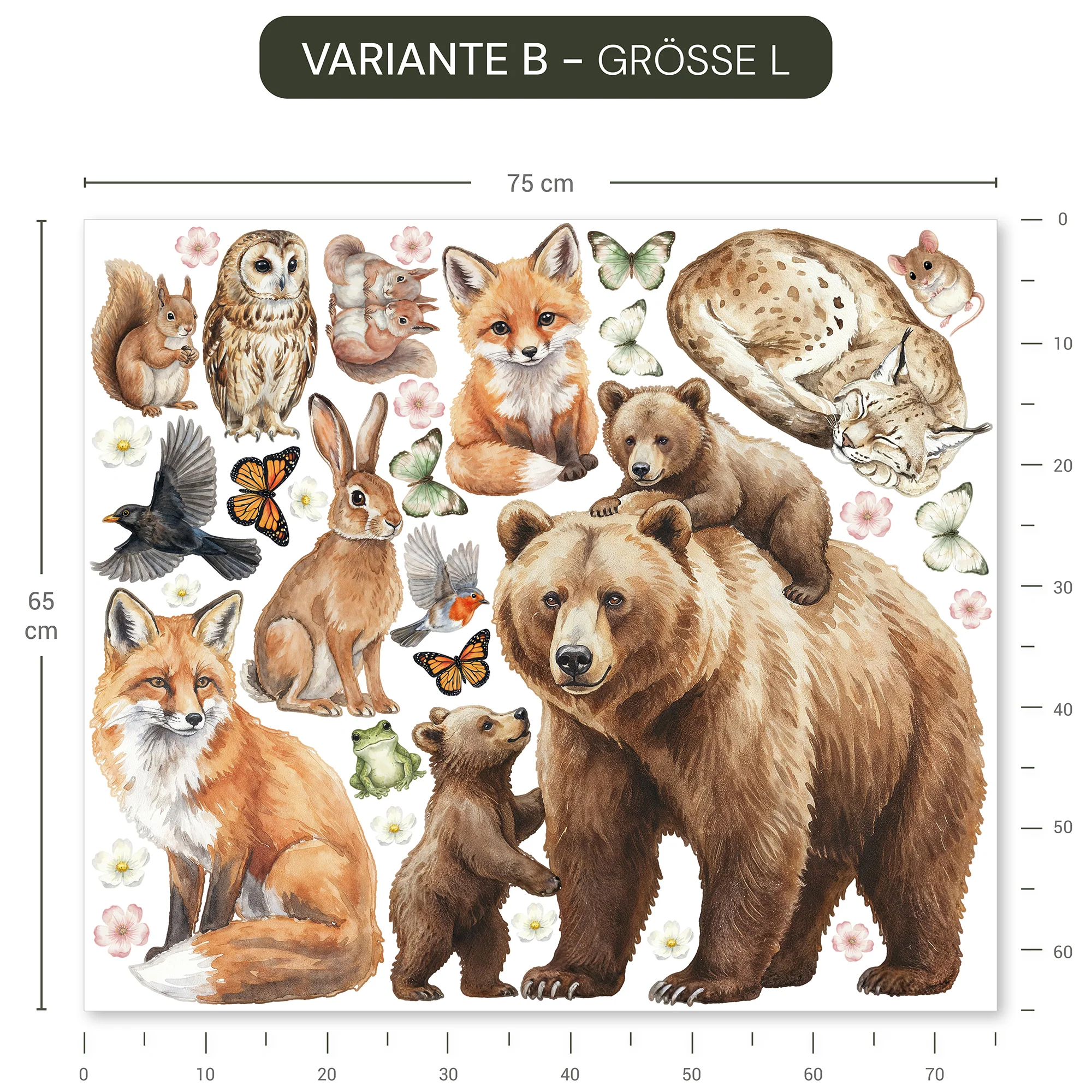 Wandsticker Waldtiere Tannenwald - Image 10