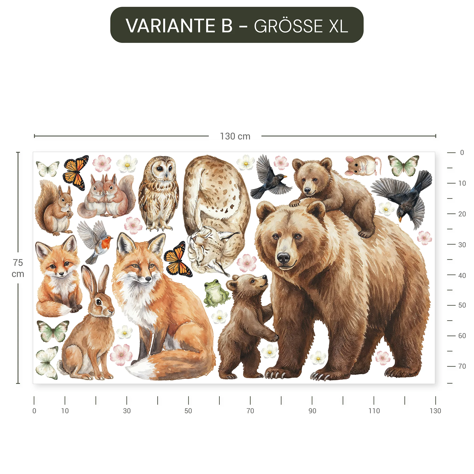 Wandsticker Waldtiere Tannenwald - Image 11