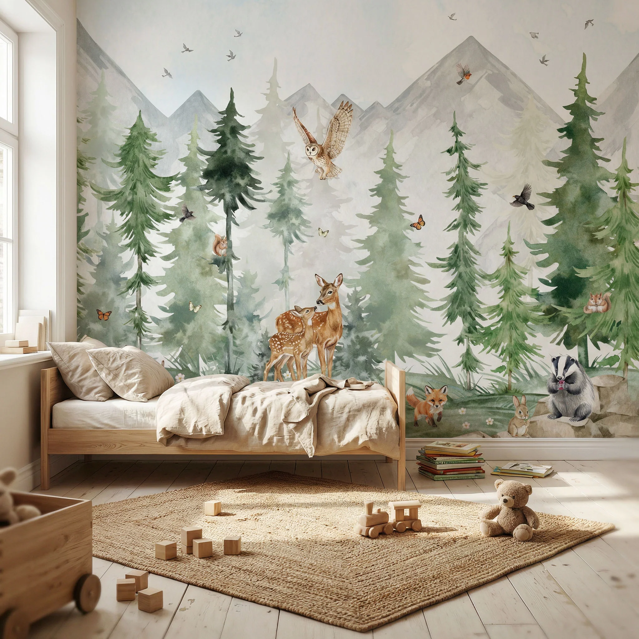 Wandsticker Waldtiere Tannenwald - Image 3