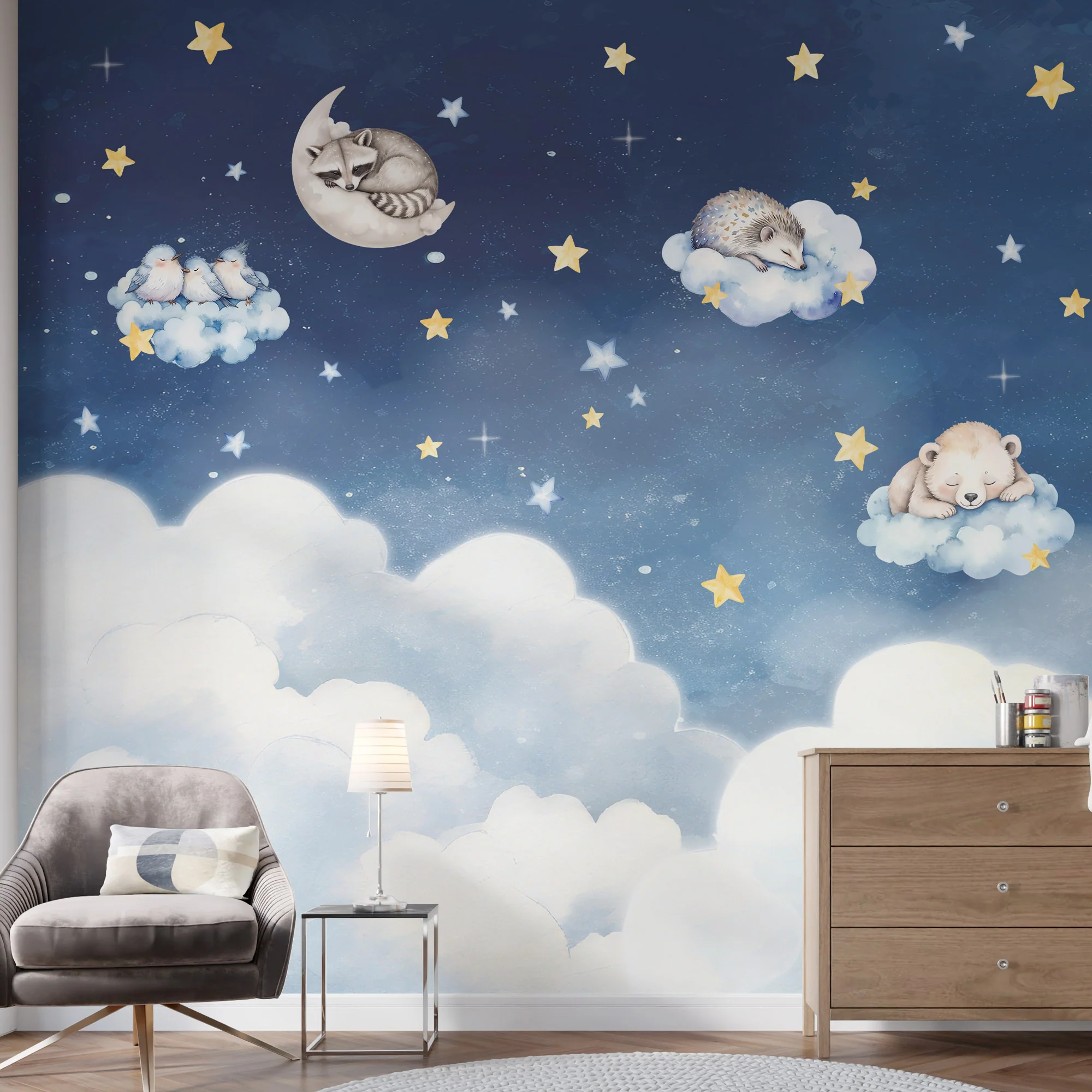 Wandsticker Wolken Tiere - Image 4